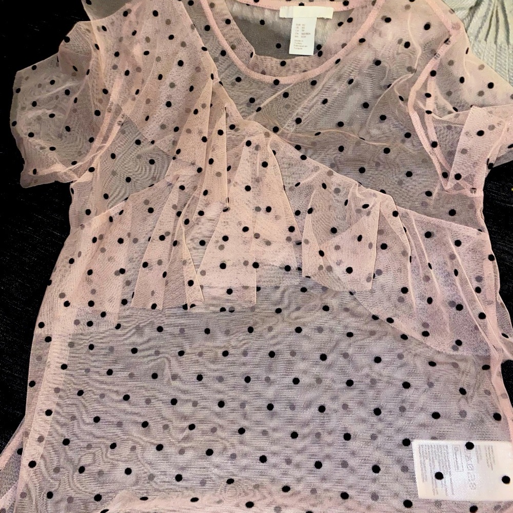 Sheer polka dot top